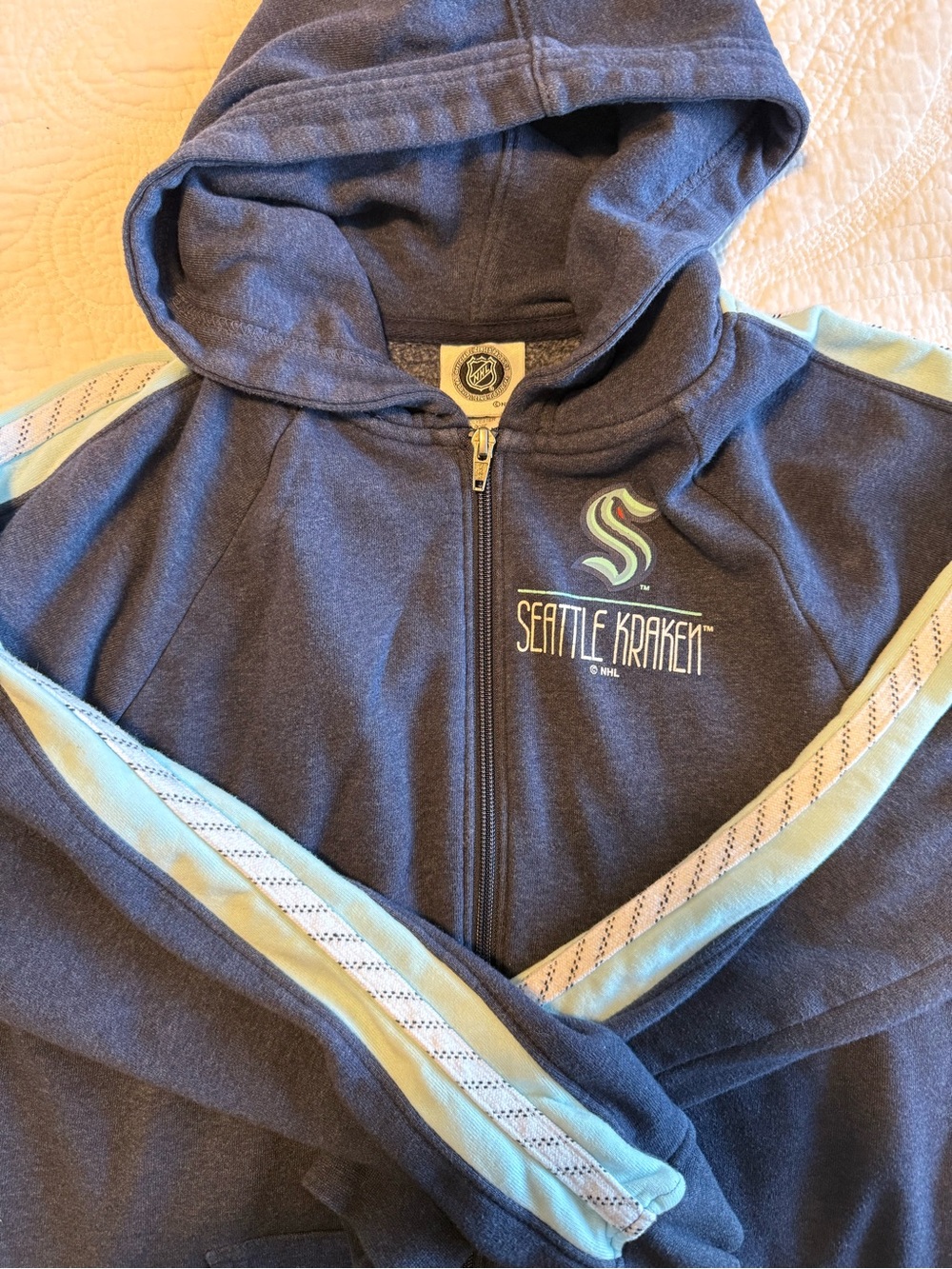 NHL Seattle Kraken Navy Hoodie with Teal Accents